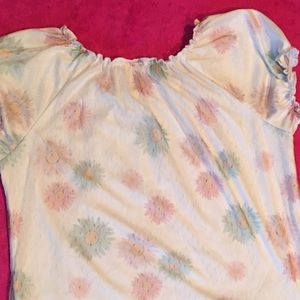 Belle Du Jour Girls Top Size L Short Sleeves Classy White Top